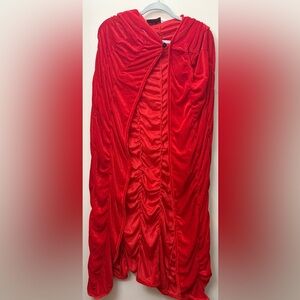 Vibrant Red Hooded Cape